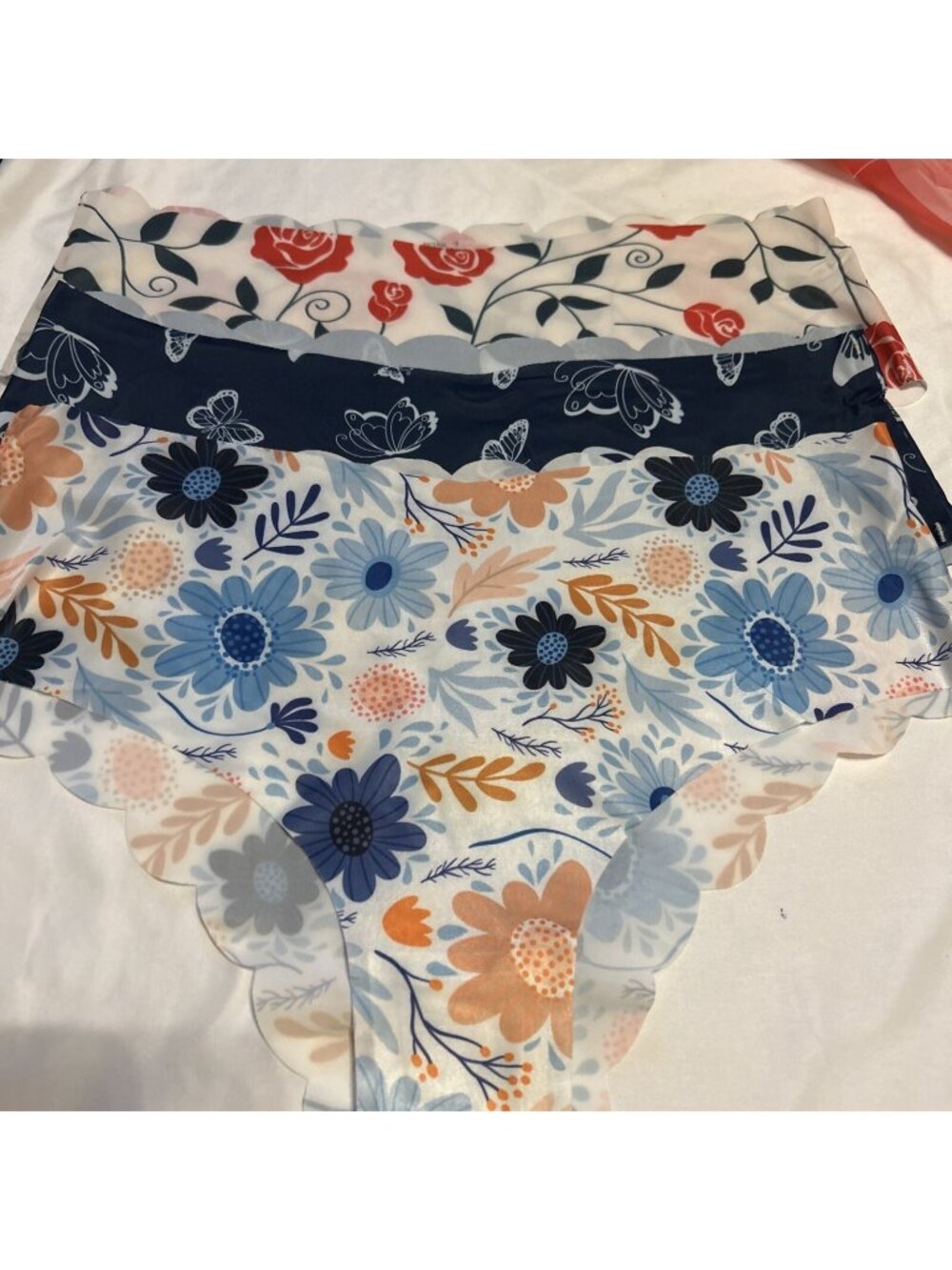 Morvia 3pk Floral Blue Colors High Leg Woman’s panties XXL Lingerie Seamless